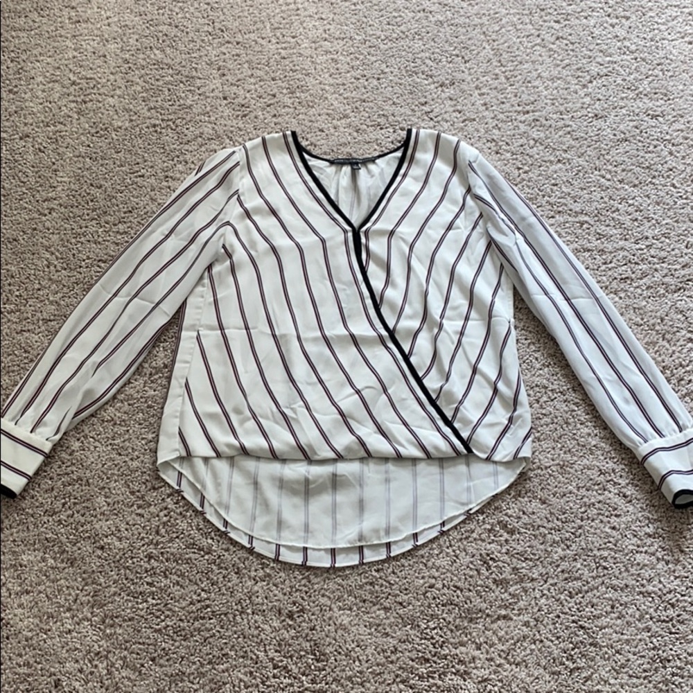 Red, white and blue blouse
